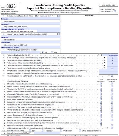 Netmajic uses existing IRS form 8823 with data connection to a MS Access database to fill the form fields.